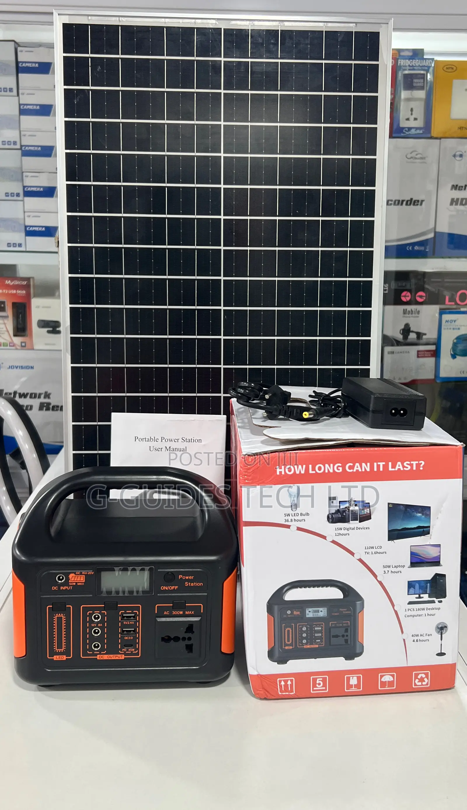 300w Multi-Function Portable Power Station With Solar Panel