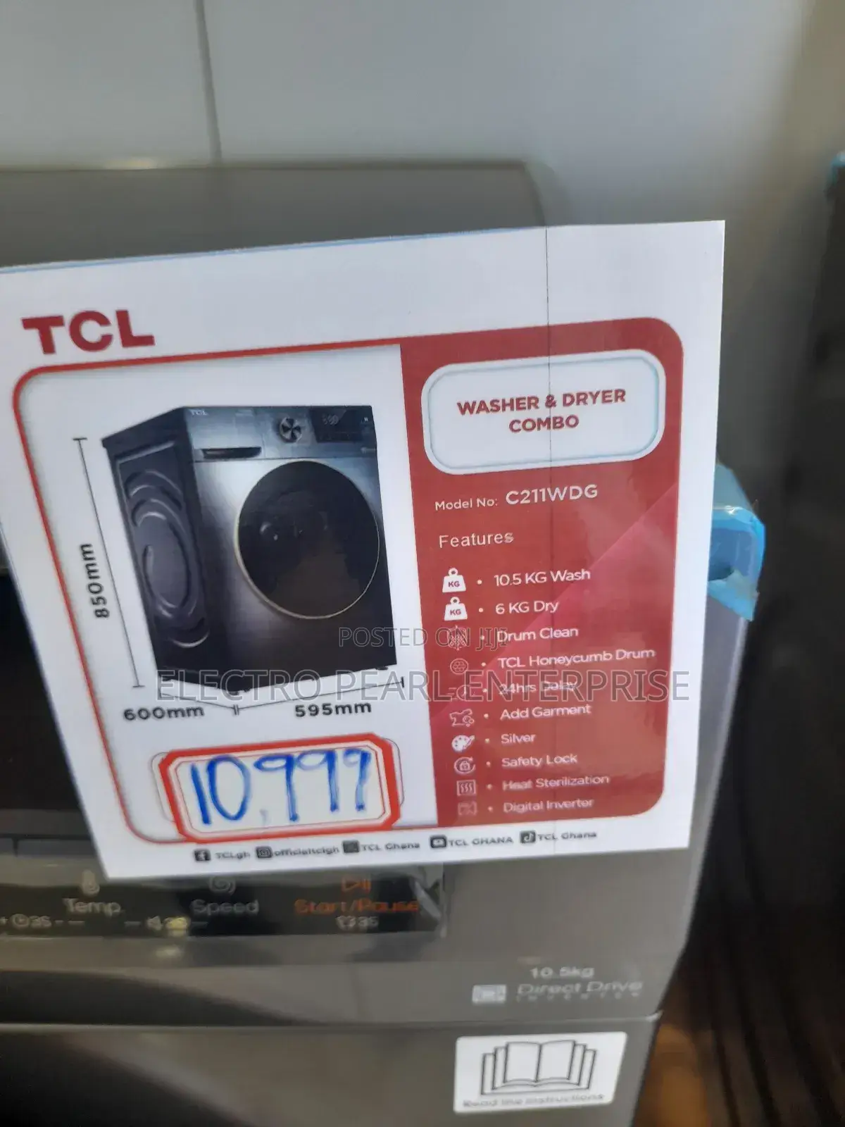 TCL10.5/6kg Washer Dryer Washing Machine