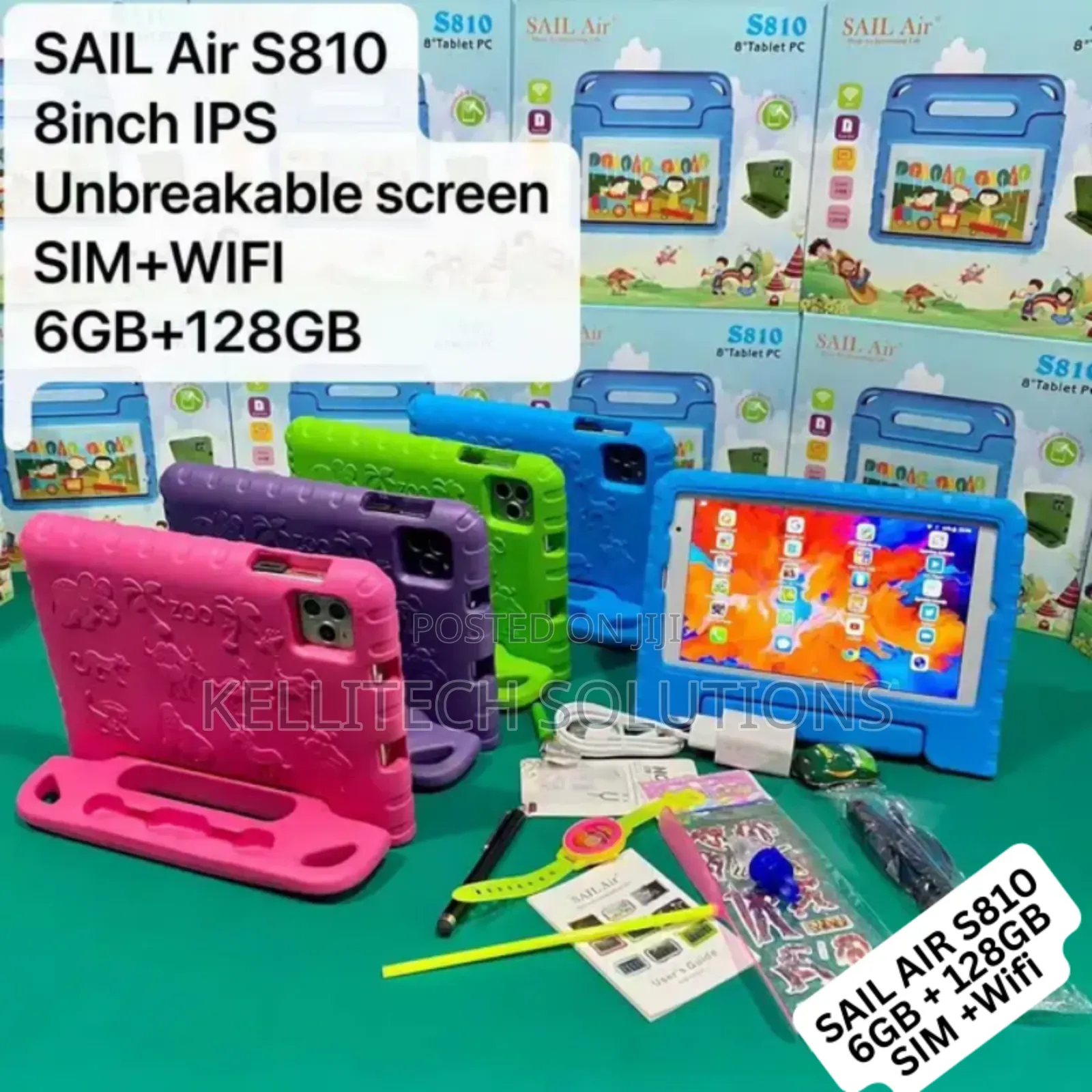 Sailair S810 Kids Tablet 6GB+128GB, Unbreakable Screen