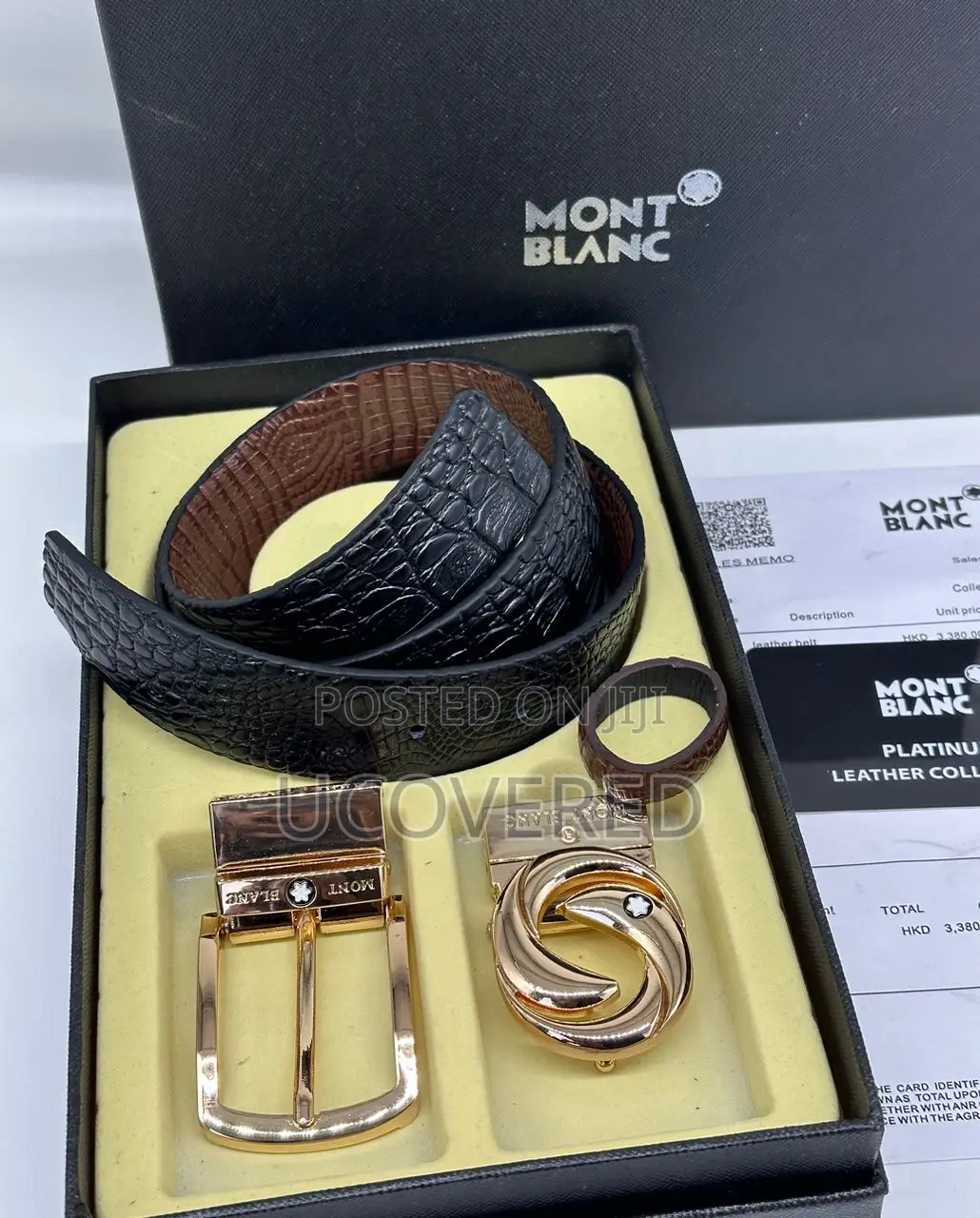 Mont Blanc 2 in One Leather Belt