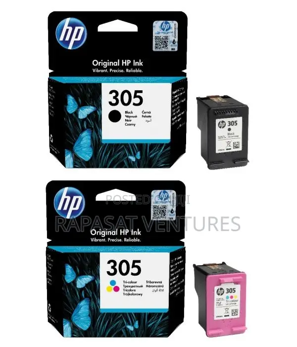 HP 305 Ink Cartridges - Black : 220 Tricolor : 220