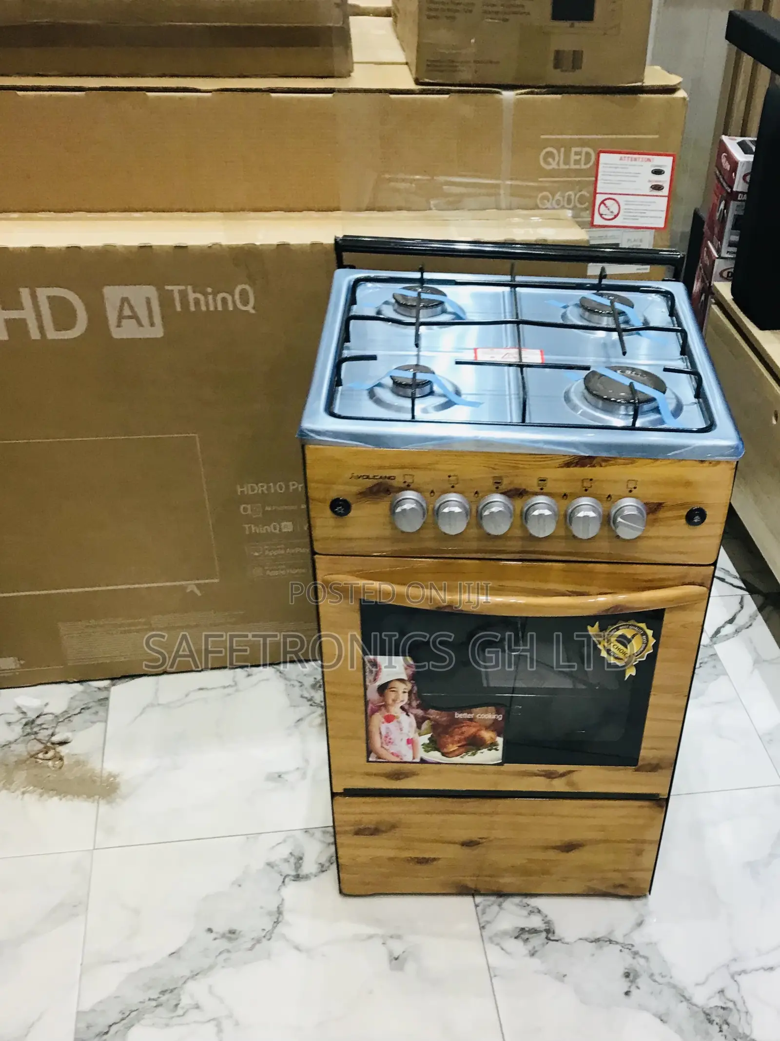 Brand New Light Wooden 4 Gas Burner Ignition 50by50 