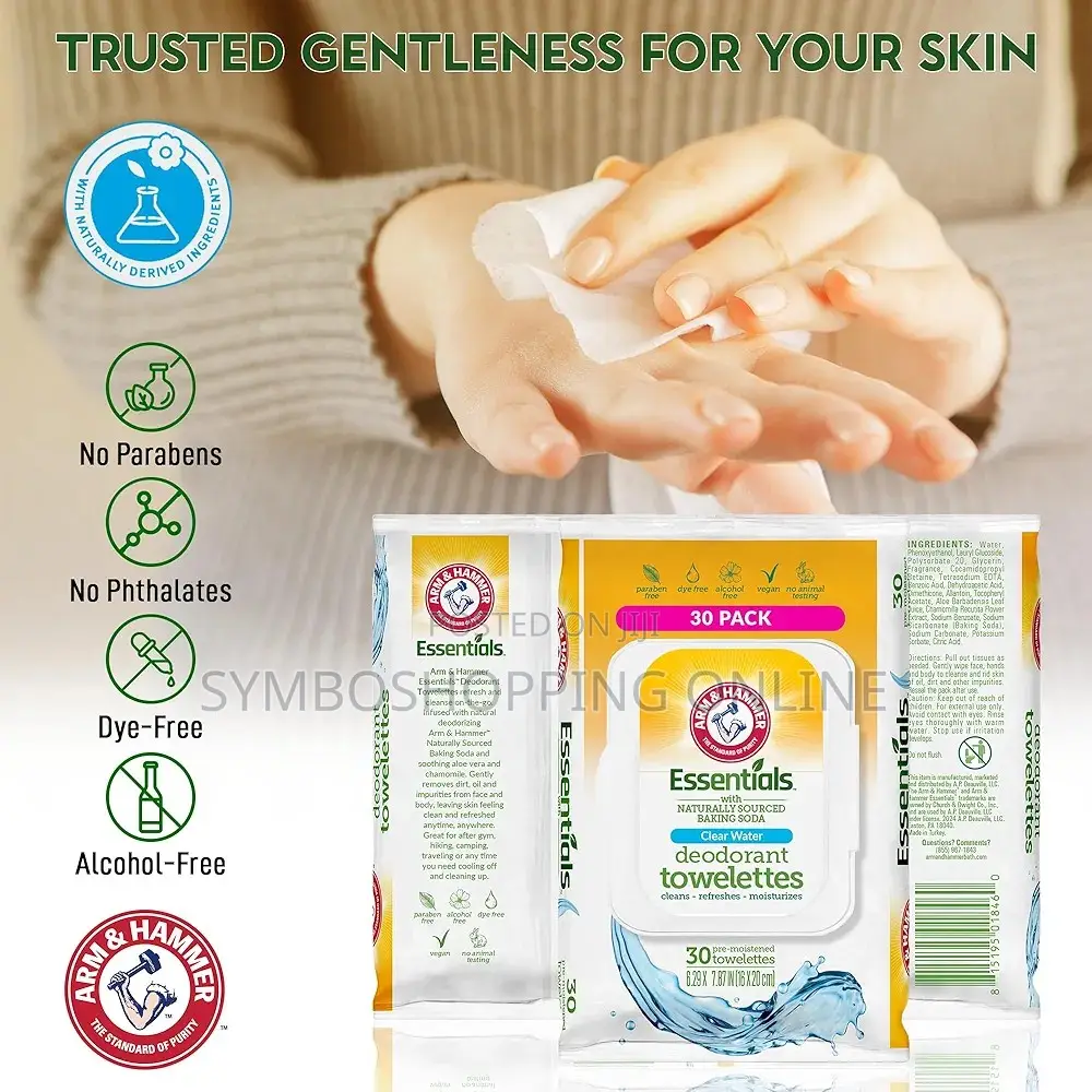 Arm Hammer Essentials Clear Water Deodorant Towelettes