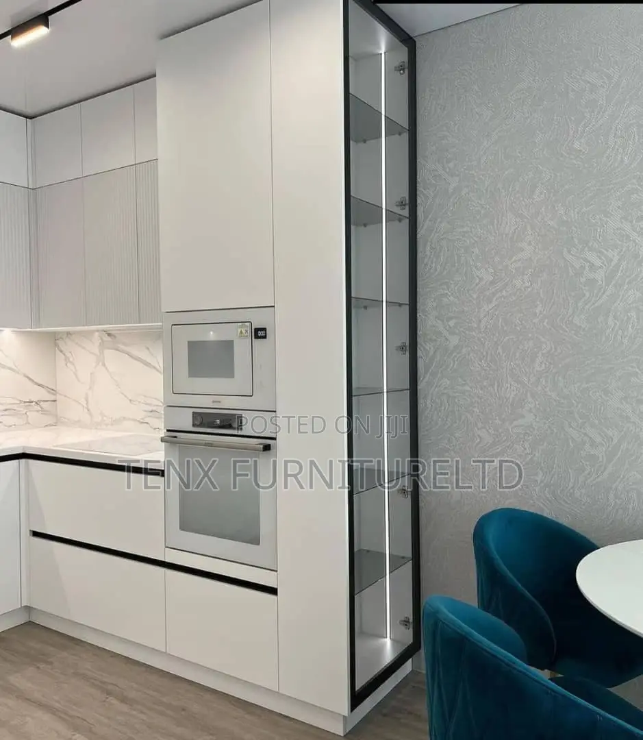 Kitchen Cabinet With (Island) All White
