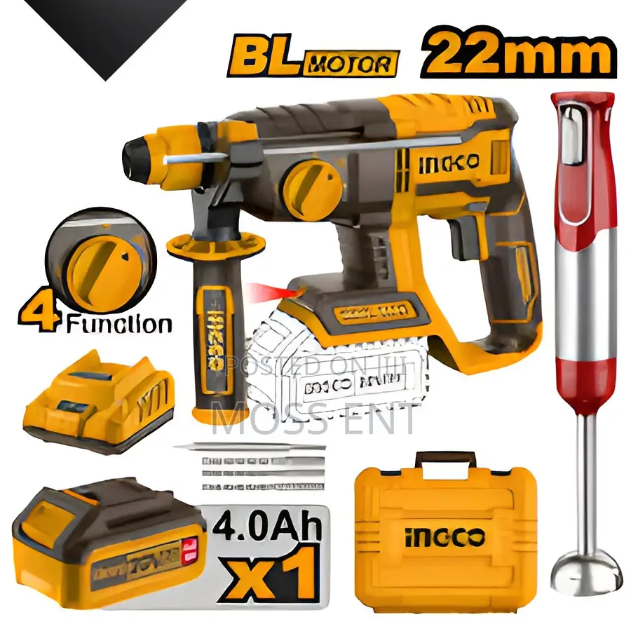 Cordless Rotary Hammer 20v 22mm + Free Blender # Cosli240208