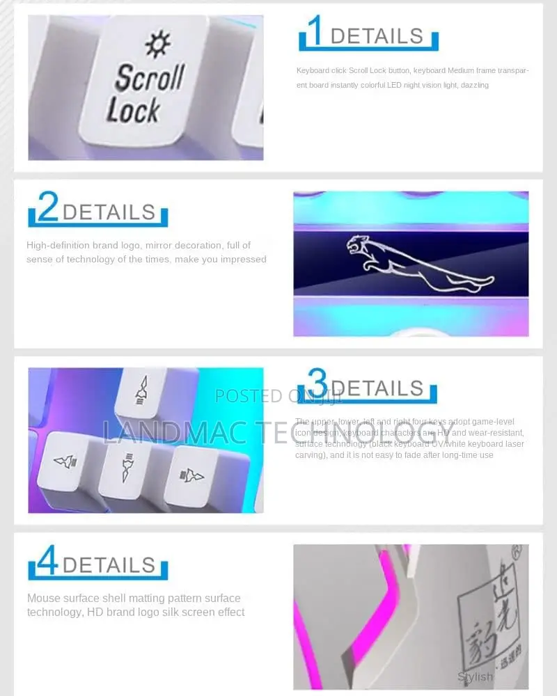 G21B USB Luminescent Mechanical Keyboard And Mouse Set Wired
