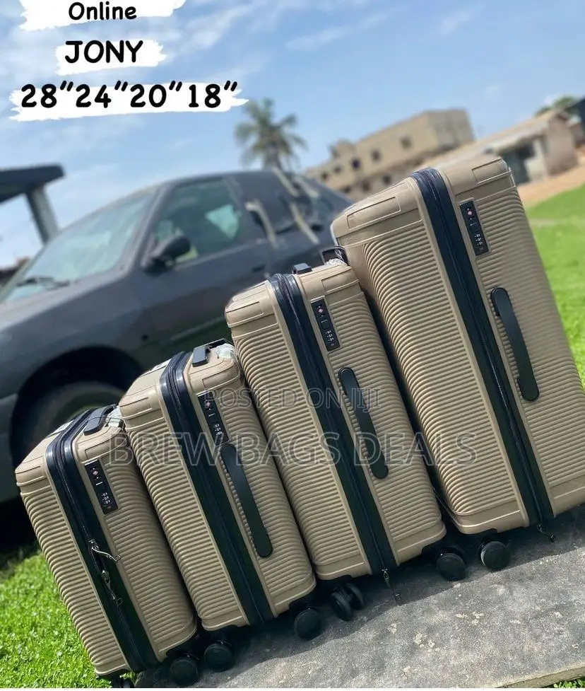 Newly Ultra Strong 4set Fiber Anticrack Gold Suitcase