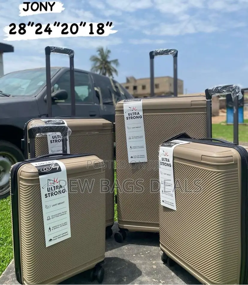 Newly Ultra Strong 4set Fiber Anticrack Gold Suitcase