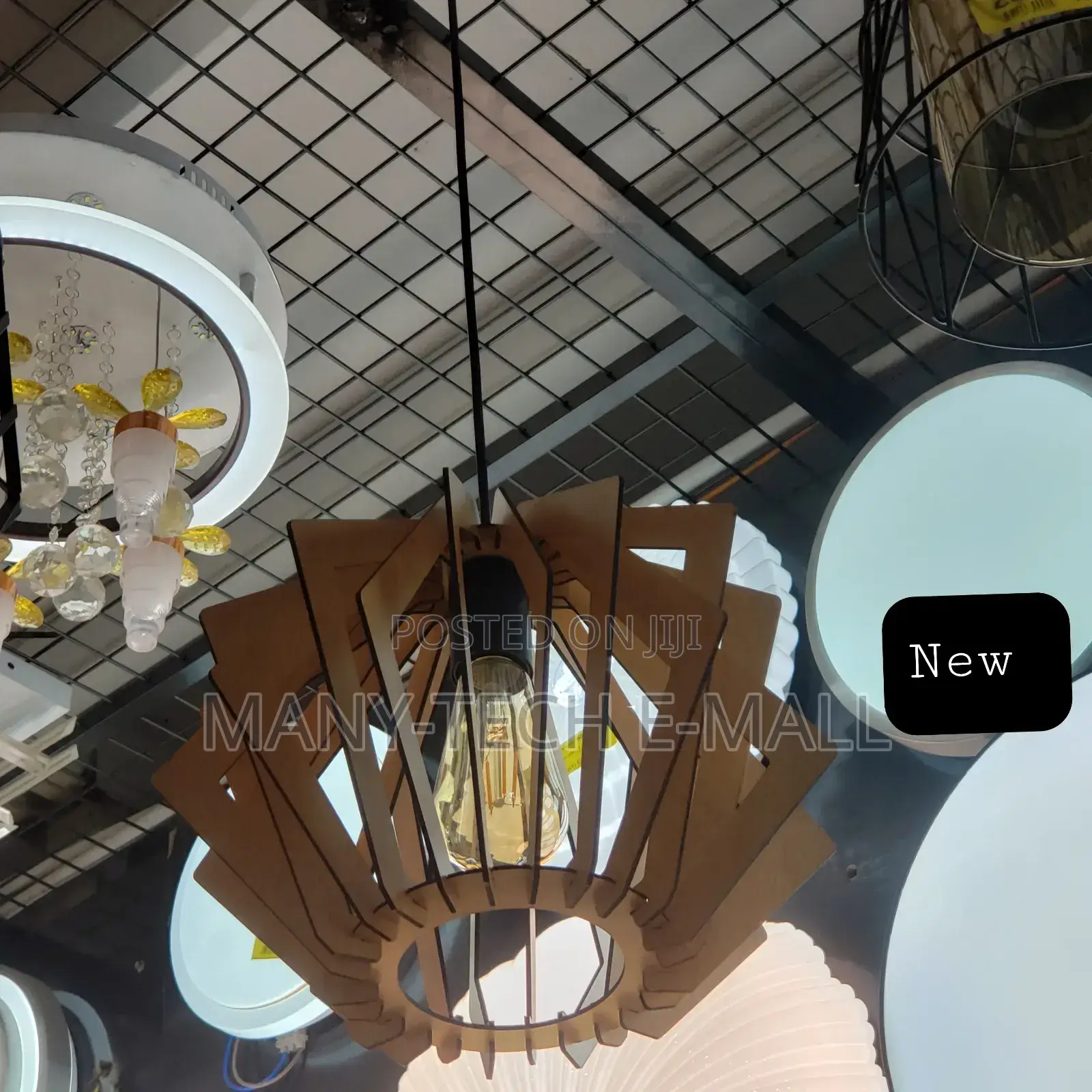 Single Wood Pendant Light.