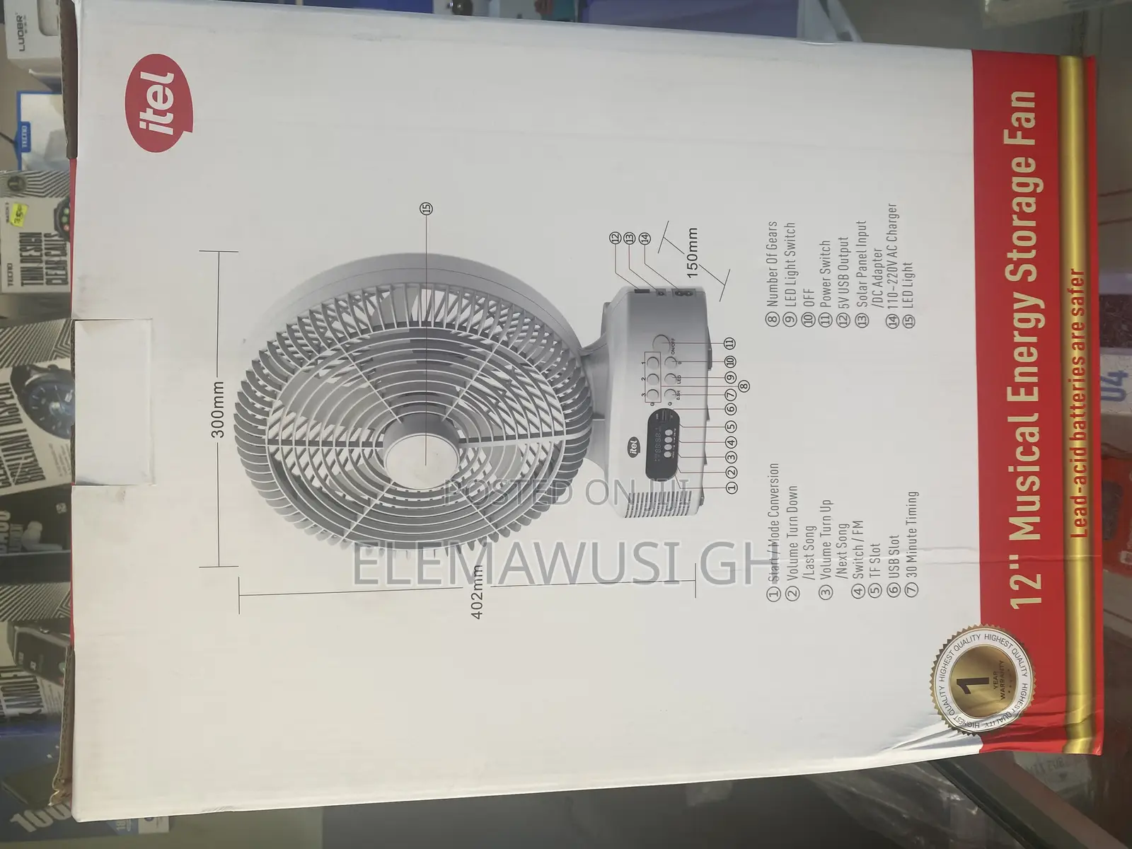 Itel AC/DC Rechargeable Fun With Speaker 12 Inches