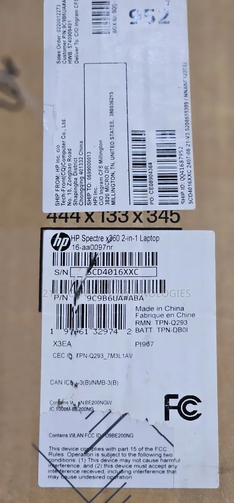New Laptop HP Spectre X360 16GB SSD 2T