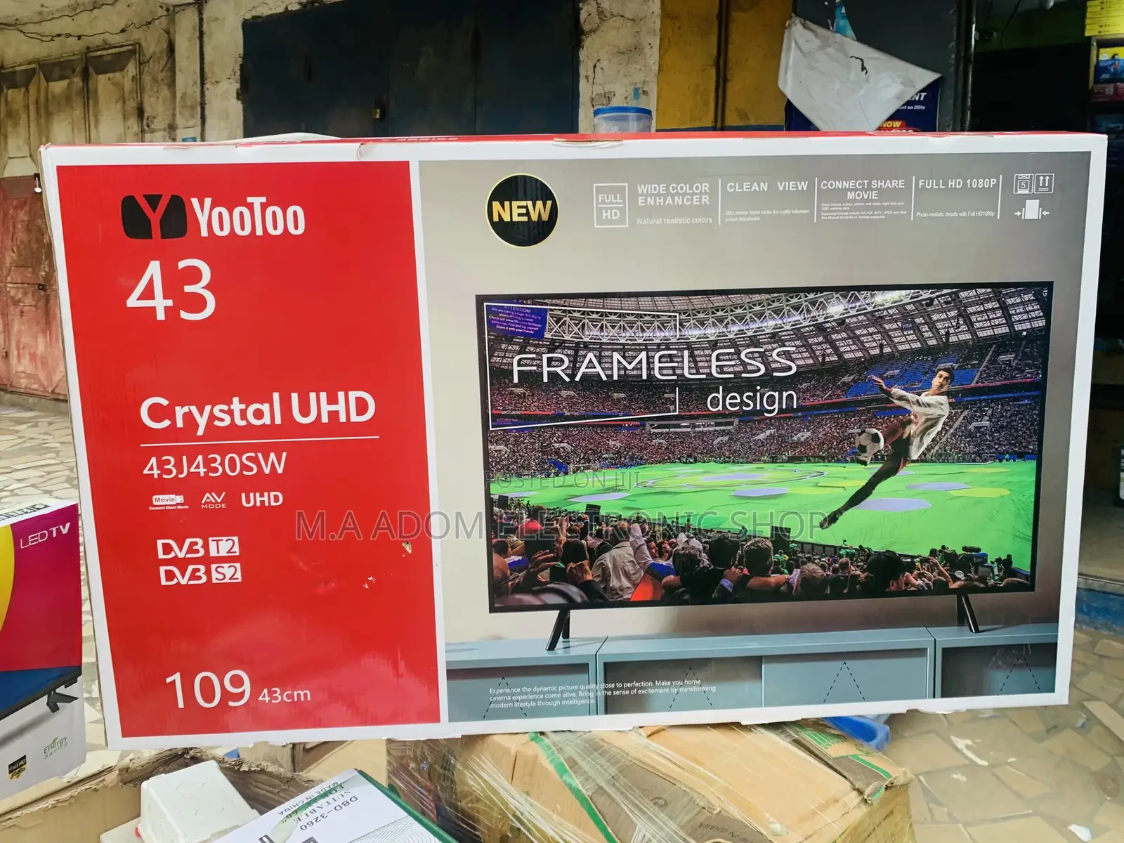 Unique Designed Yootoo 43 Inch Crystal Uhd Television.