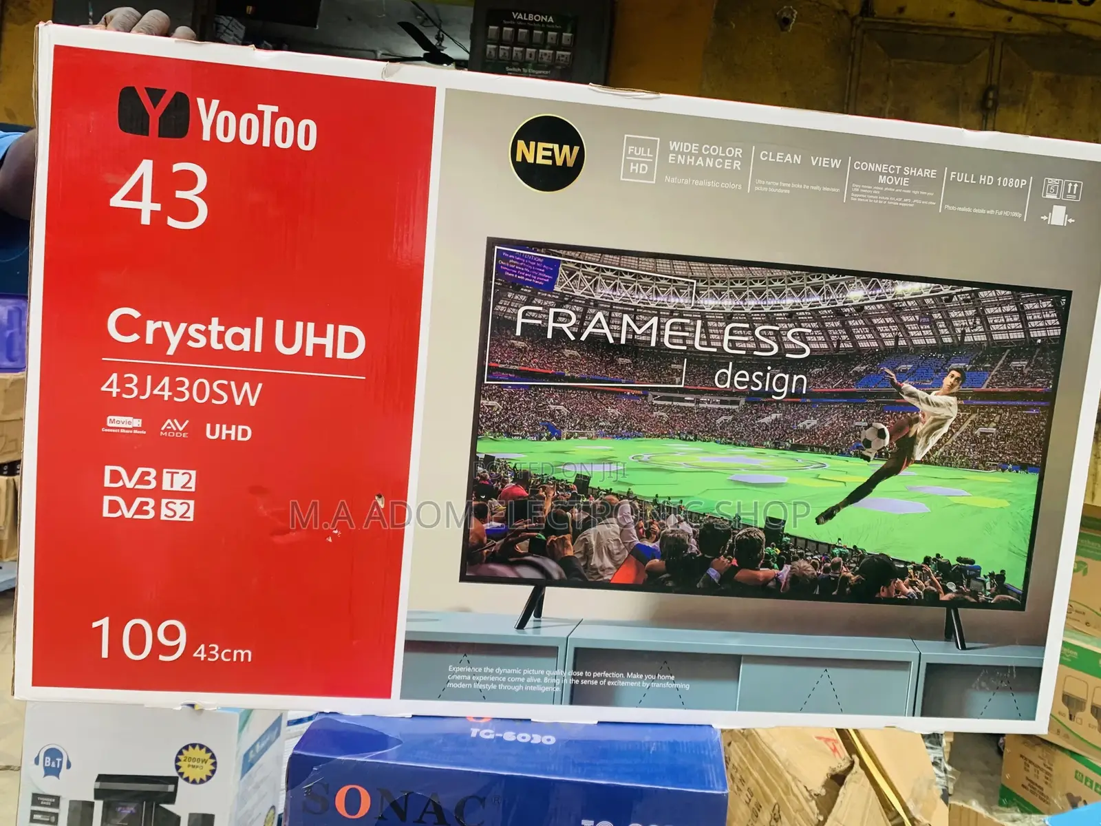 Uniquely Designed Yootoo 43 Inch Crystal Uhd Frameless Tv.