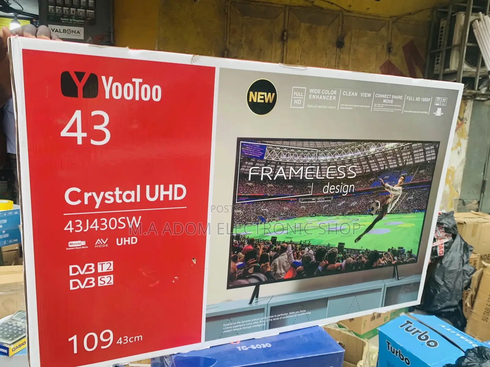 Original Yootoo 43 Inch Crystal Uhd Frameless Television.