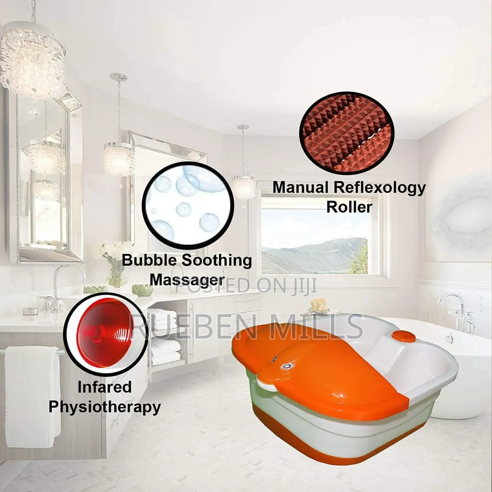 Rf 368a Plastic Pedicure Bowl Foot Bath Massager