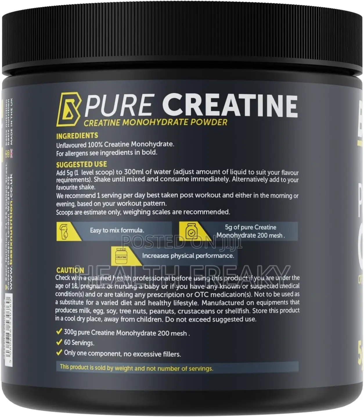 Creatine Basix Pure Creatine Monohydrate Muscle Builder