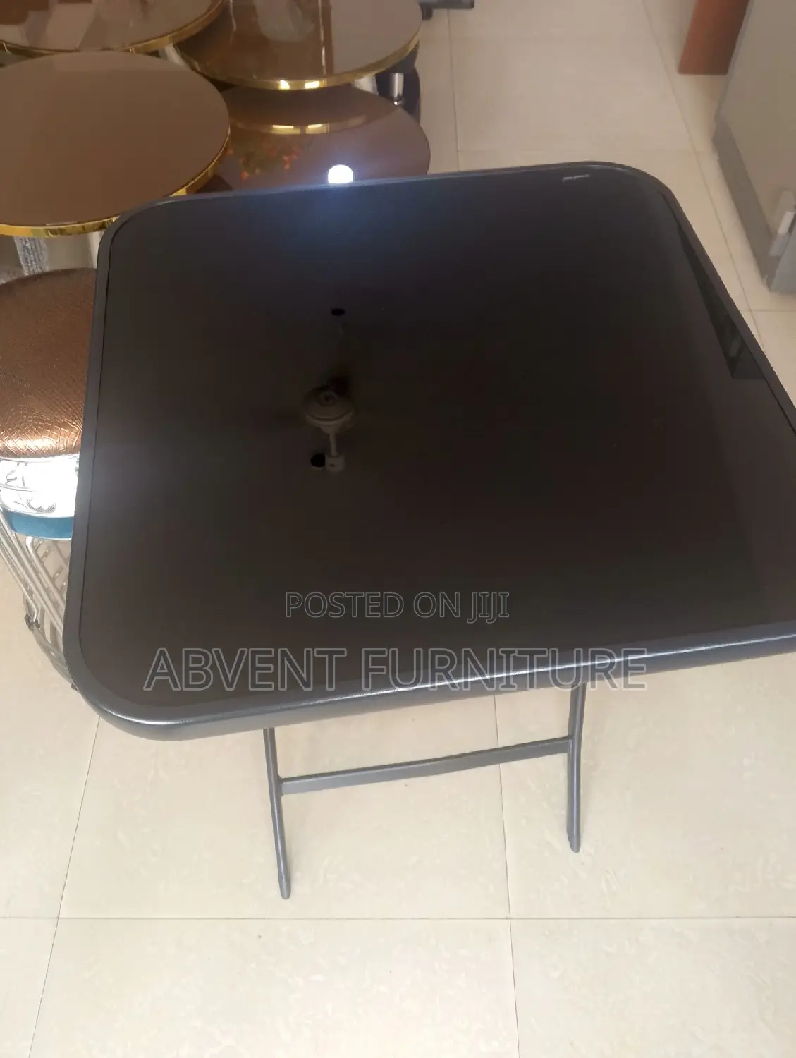 Foldable Glass Top Table