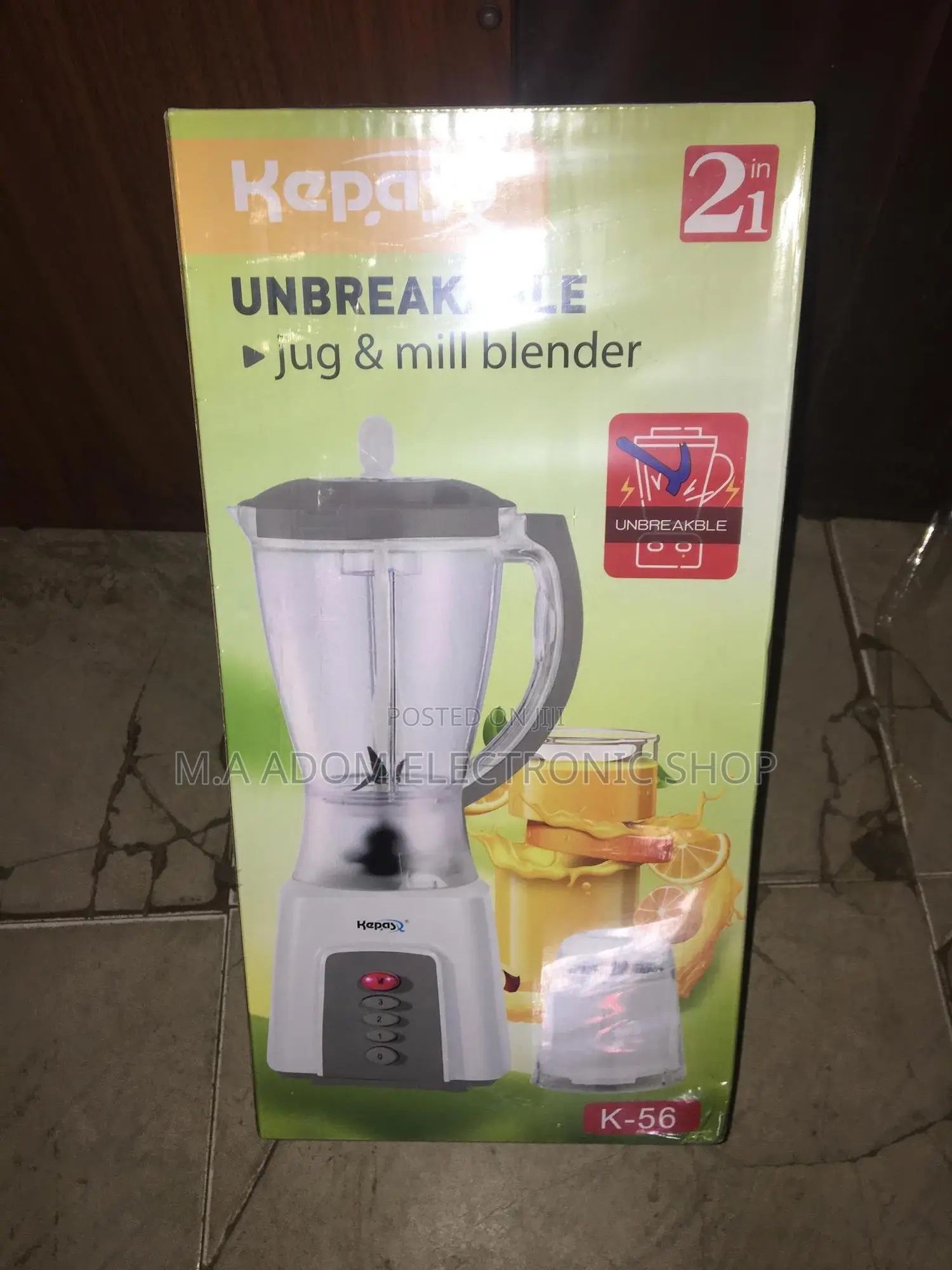Kepas 1.5 Liter 2 In 1 Blender With Jug & Mill