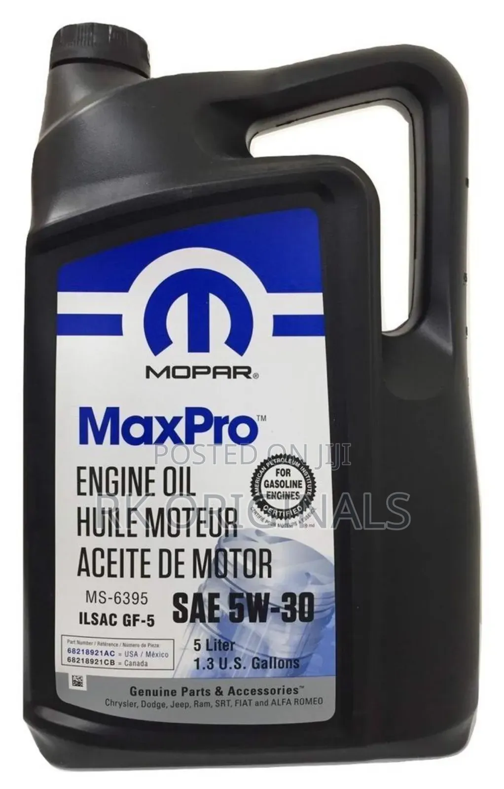 Mopar Maxpro Oil 5w30 5l Engine Oil Imported From Usa
