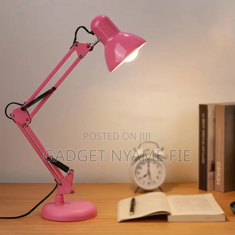 Metallic Long Neck Foldable Desk Top Lamp