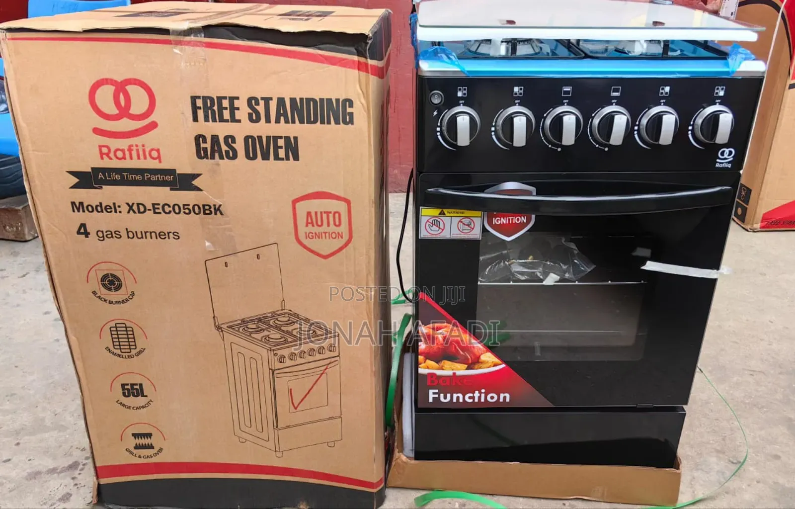 German Plus 50x50 4 Burner Oven and Grill Gas Stove