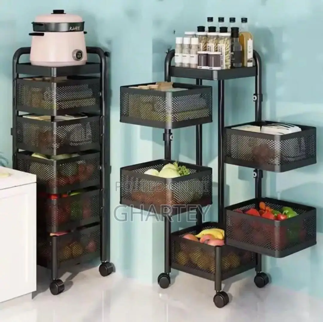 Metal Kitchen Rotating Vegetable and Fruit Storage Shelves