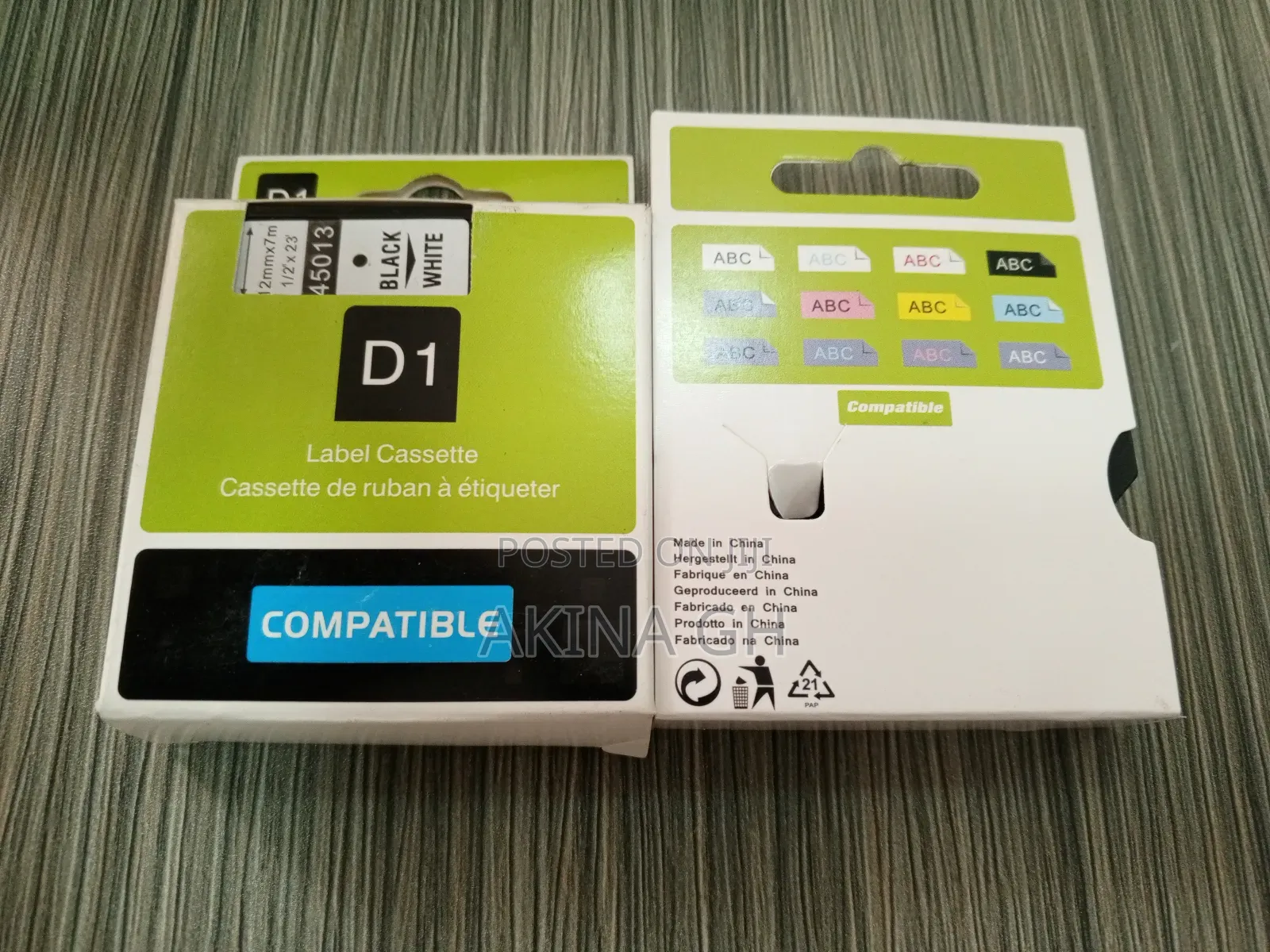 Dymo D1 Compatible Cartridge 12mm Label Cassette