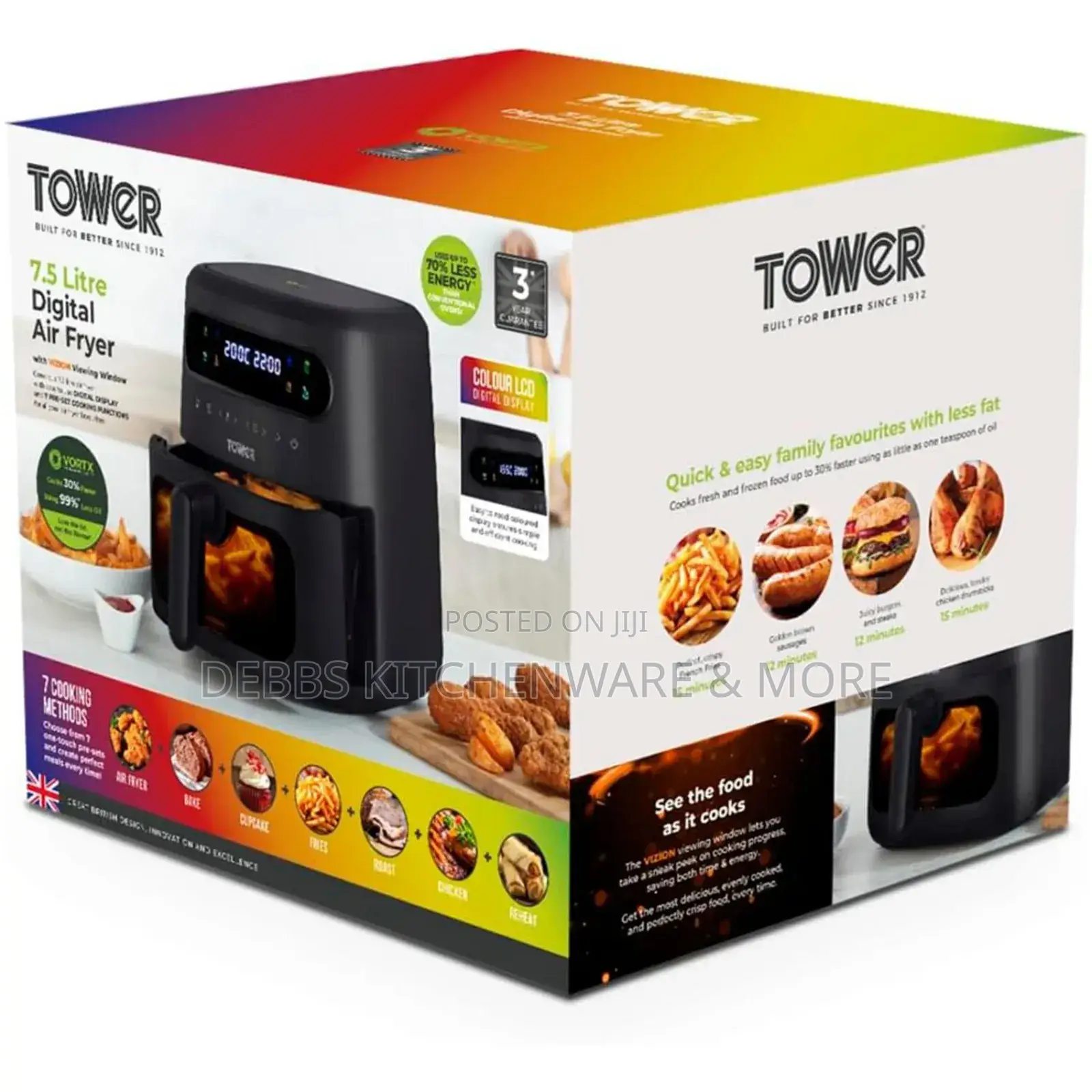 7.5 Litre Tower Digital Controls Air Fryer