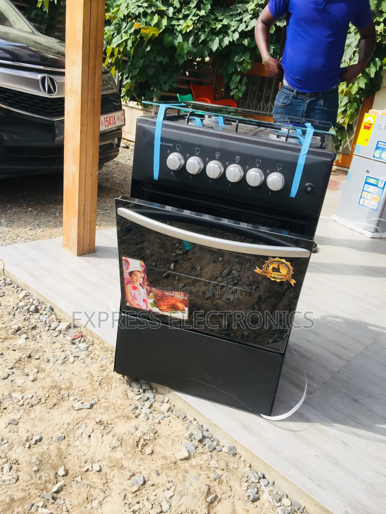 Brand New Black Gas Cooker Oven 4burner Volcano