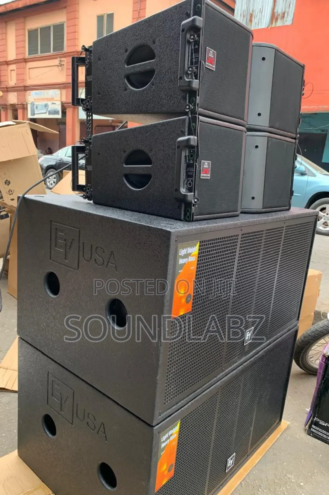 Electro-voice (Ev) Double Sub And A Pair Of L-acoustic Array