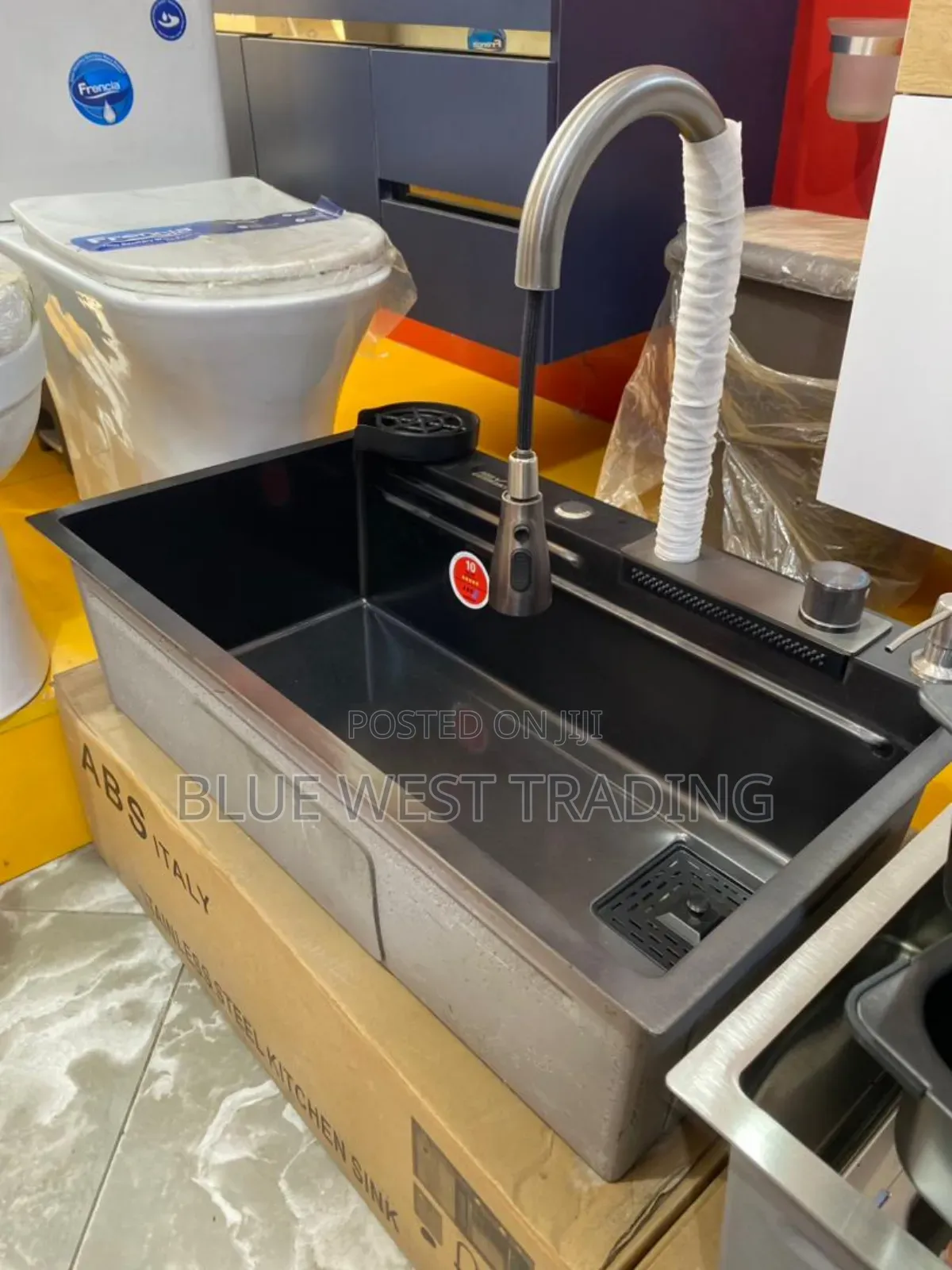 Black Waterfall Cabinet Sink