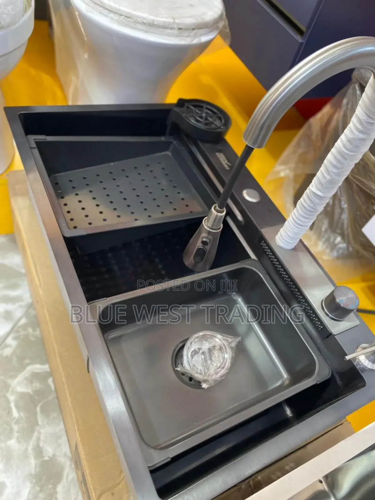 Black Waterfall Cabinet Sink