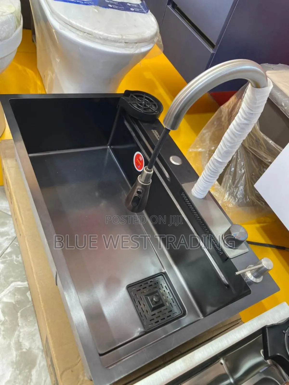 Black Waterfall Cabinet Sink