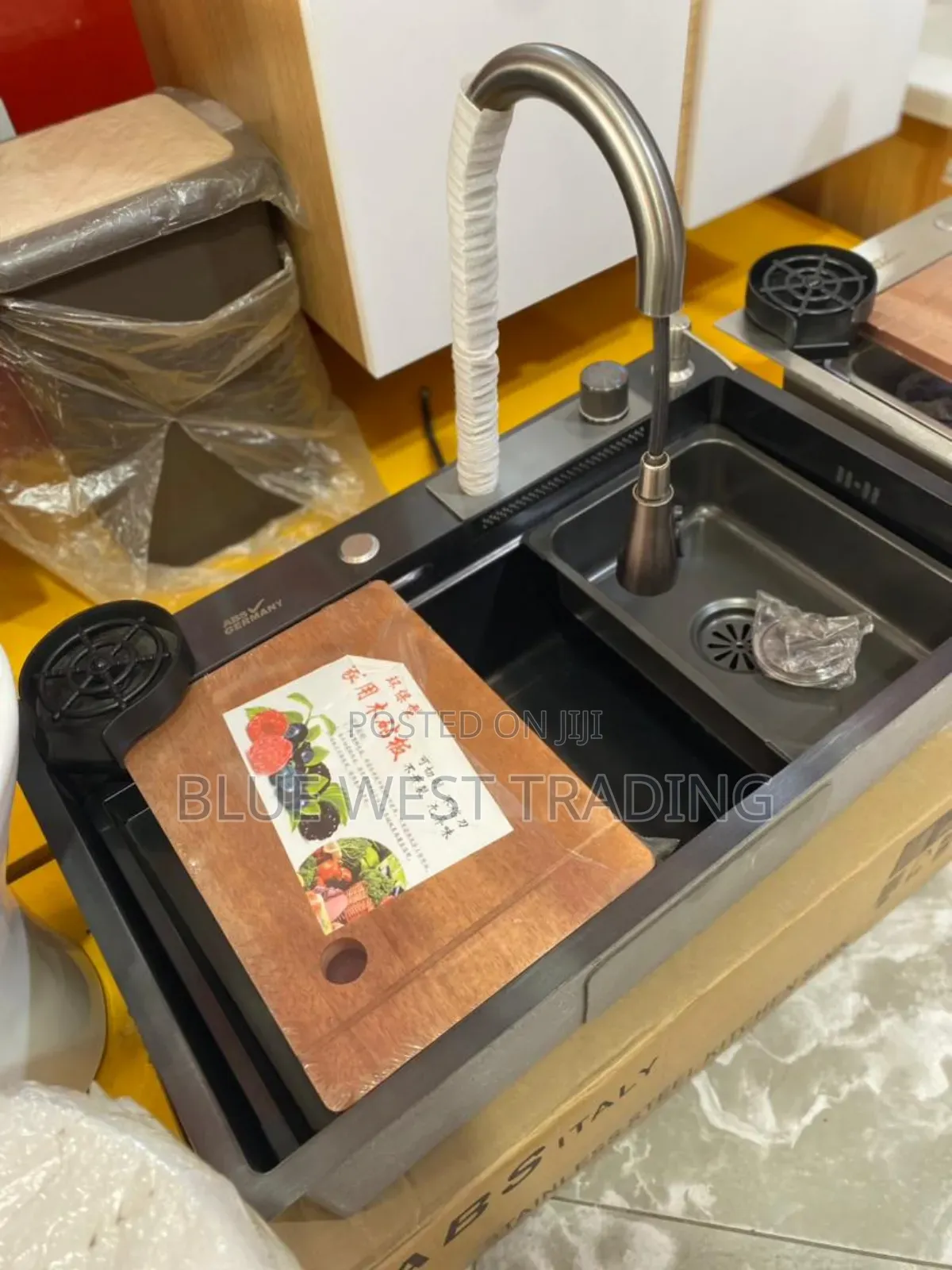 Black Waterfall Cabinet Sink