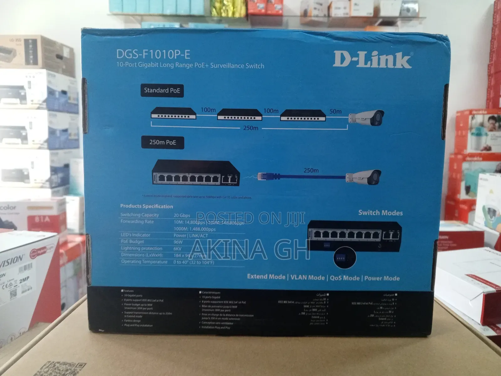 D-Link 10 Port Gigabit Long Range Poe+ Switch DGS-F1010p-E