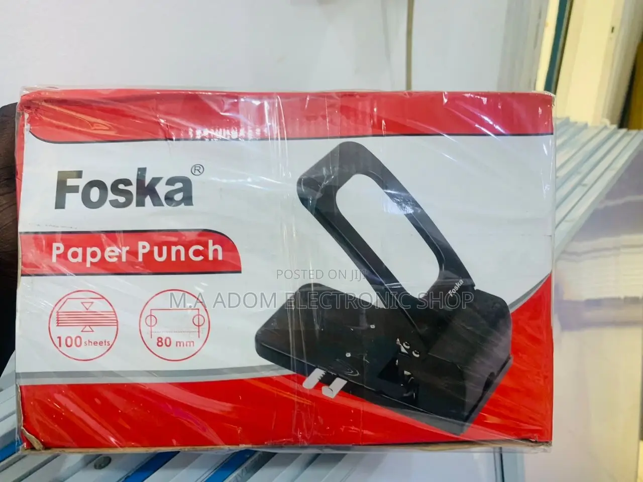 Authentic Foska Office Heavy Duty Metal Manual Paper Punch.