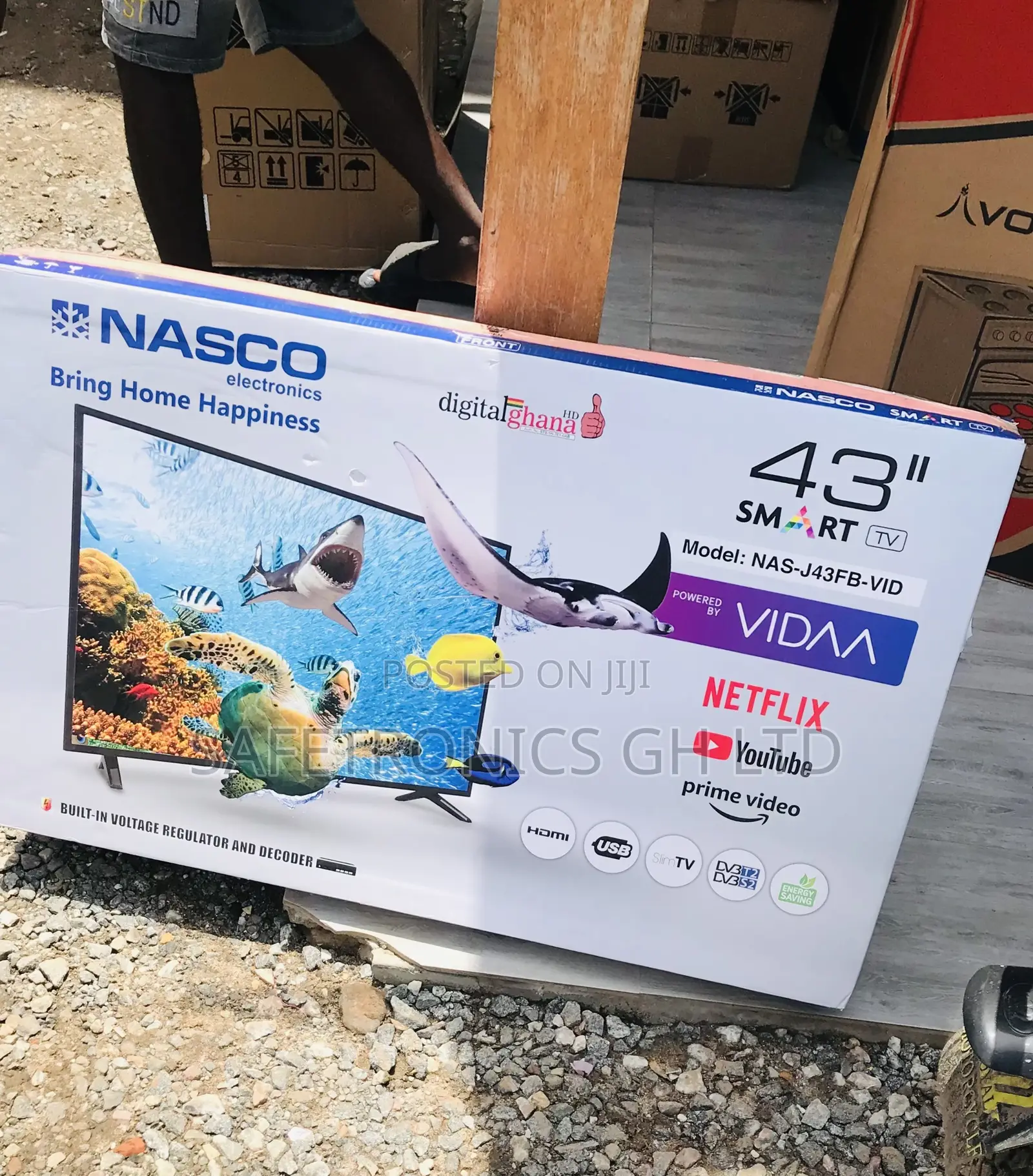 Buy Original (Black) 43 Inch Led Smart Nasco Tv 