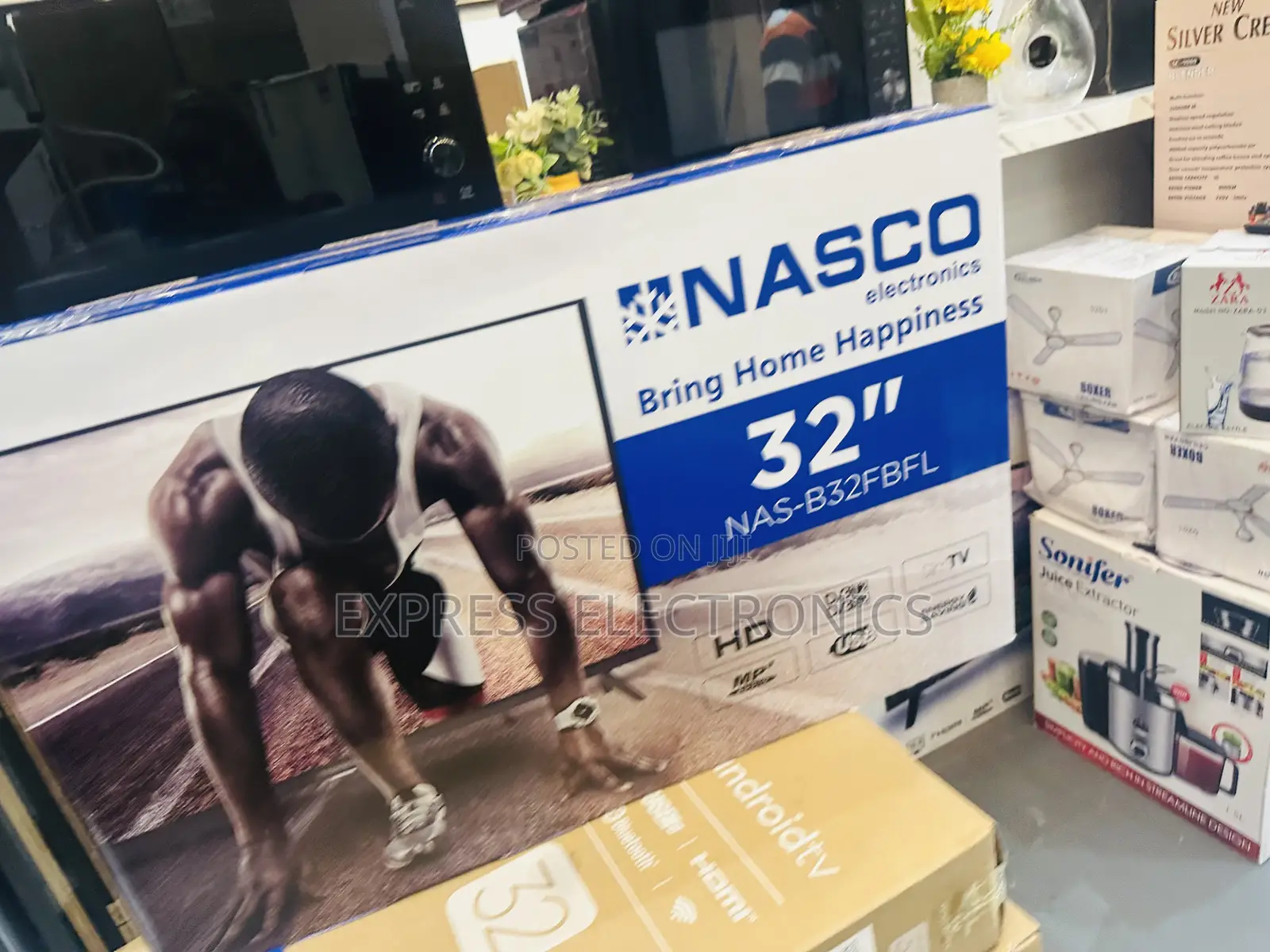 Available Now Slim FHD Satellite 32”Nasco Television