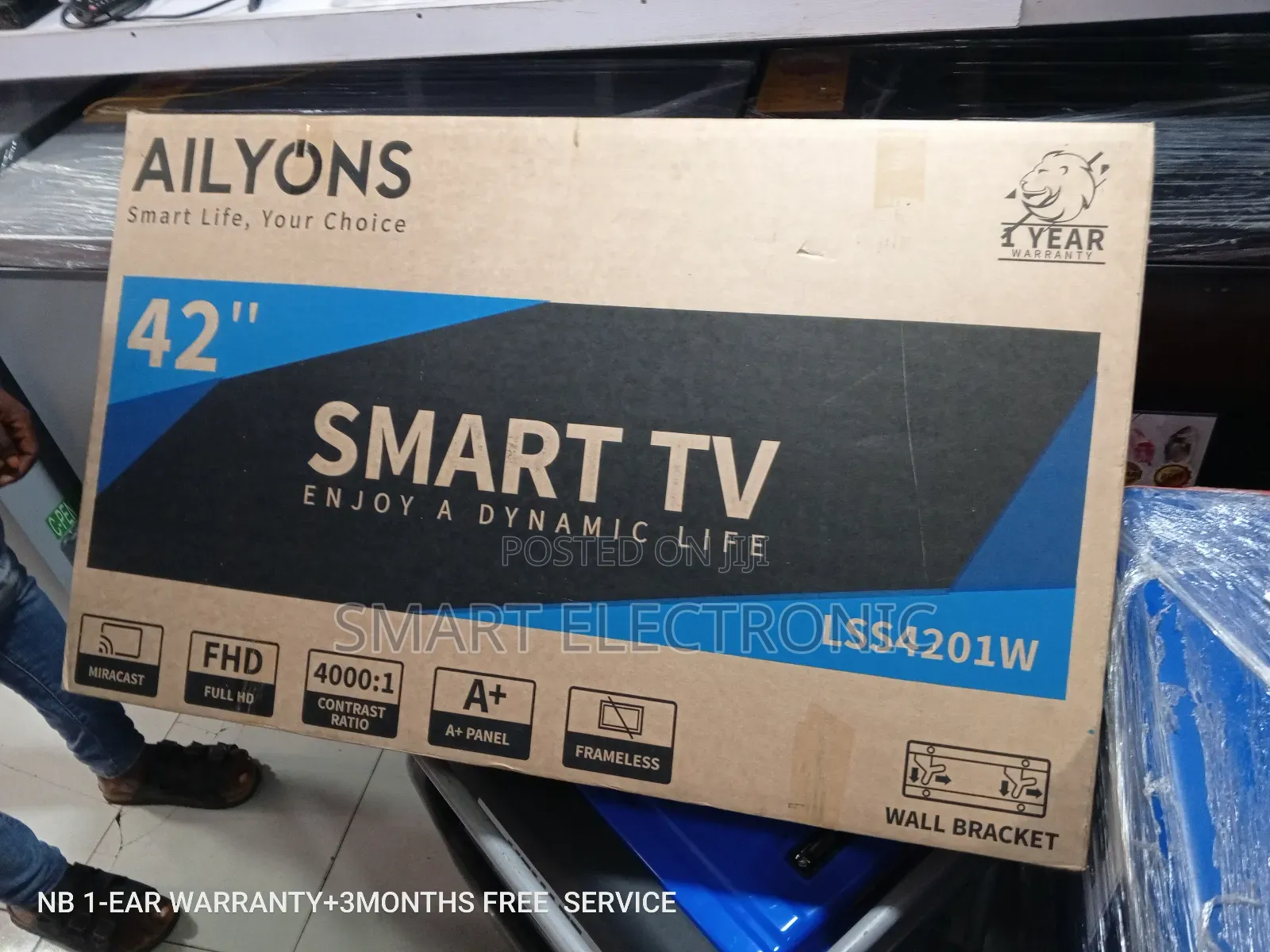 Free Standing Ailyons Television 42inches Android Smart Slim