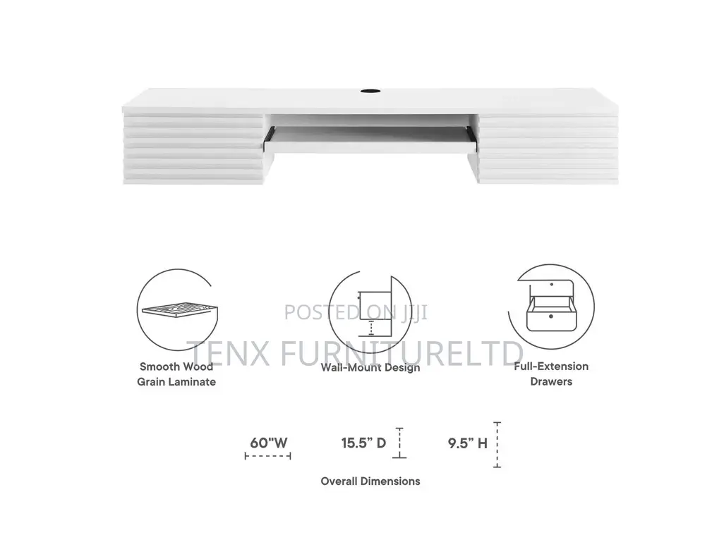 Office Desk (Modway Render Wall Mount)White