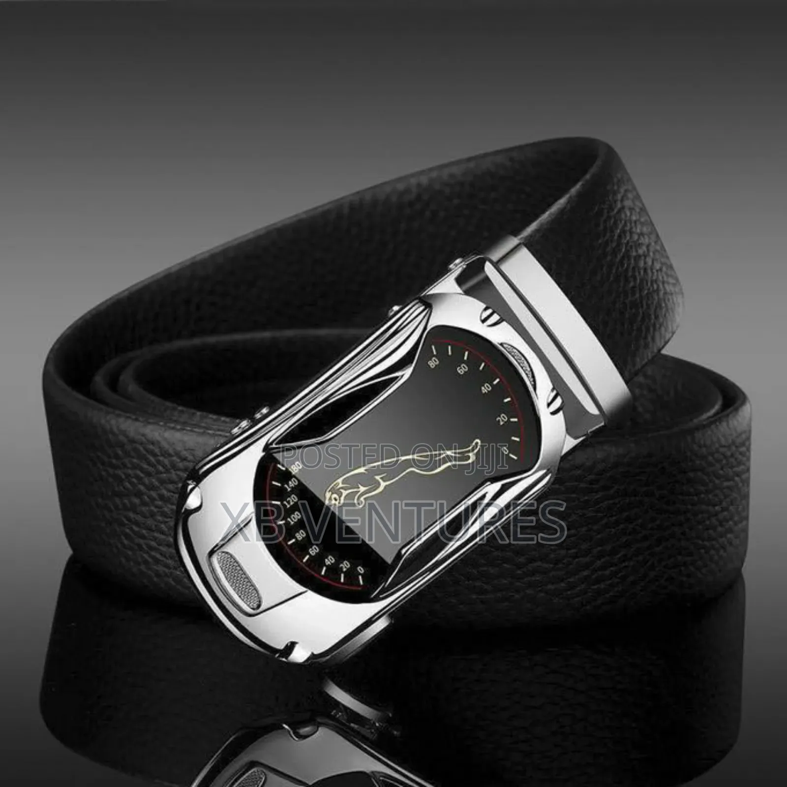 2 PCS Men's Belt Sports Car Leopard Style - Gold + Silver
