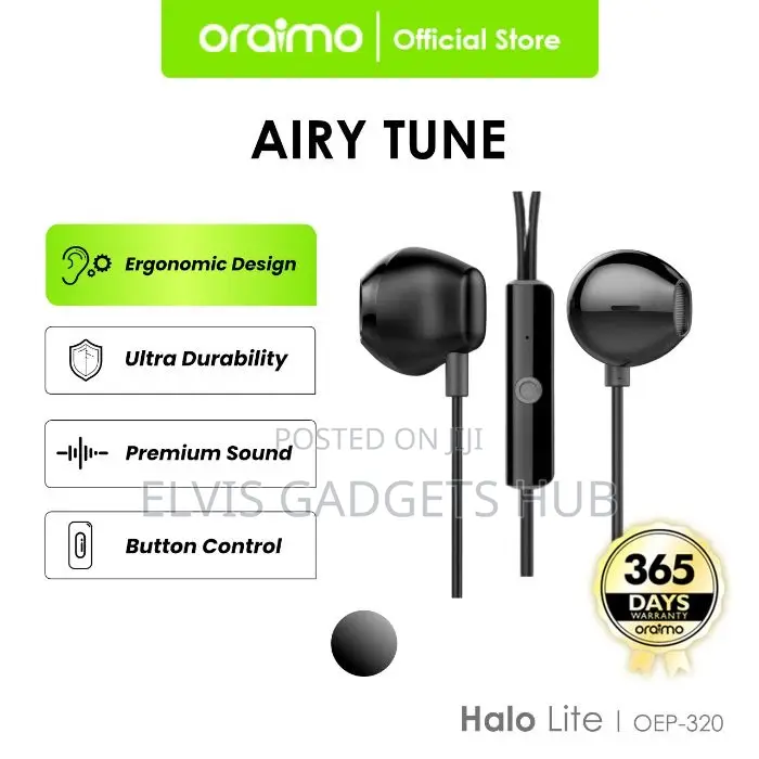 Oraimo Halo Lite 3.5MM Half in-Ear Earphone