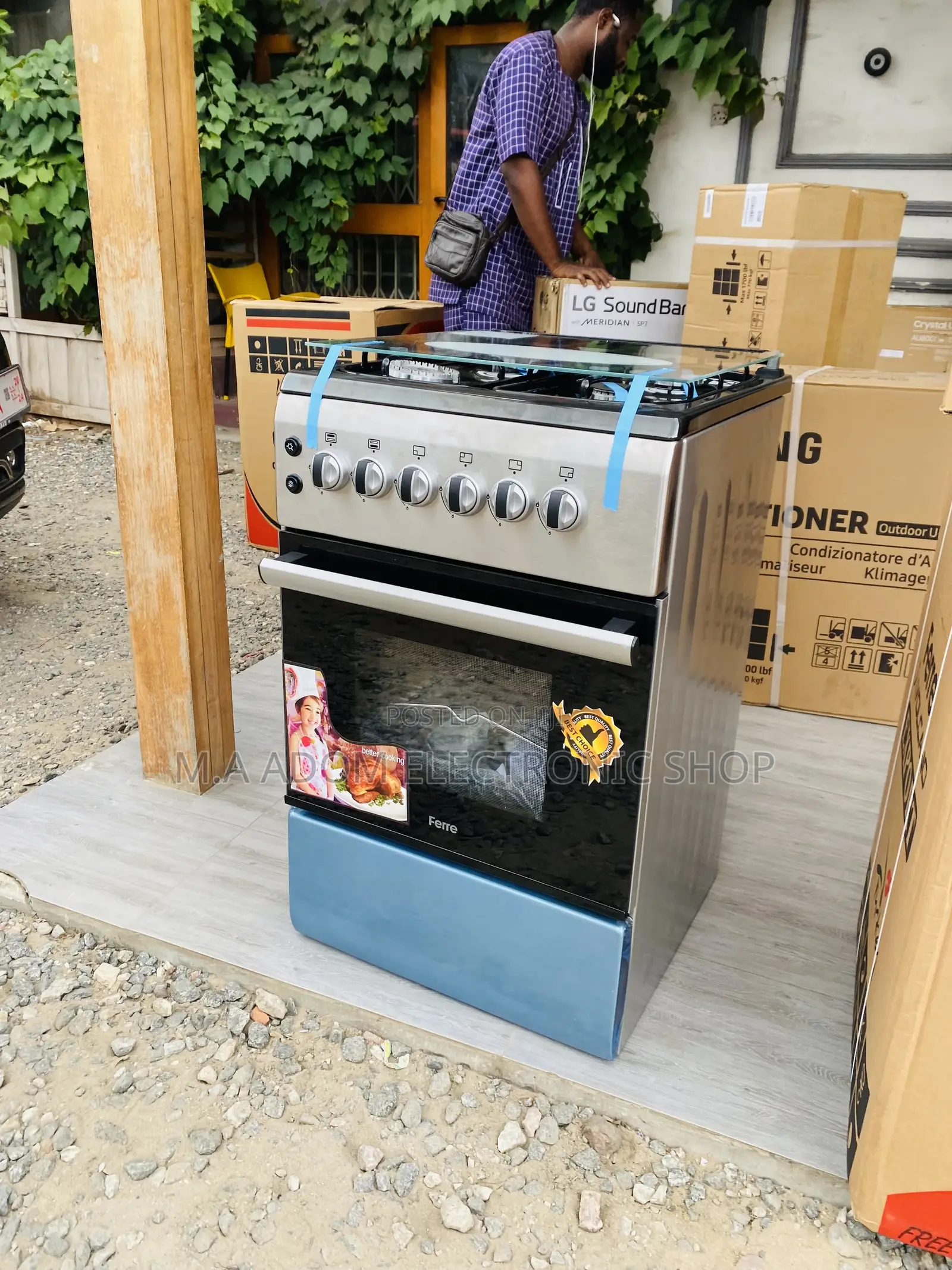 Quality Ferre 50x60 Oven and Grill 4 Gas Cooker 