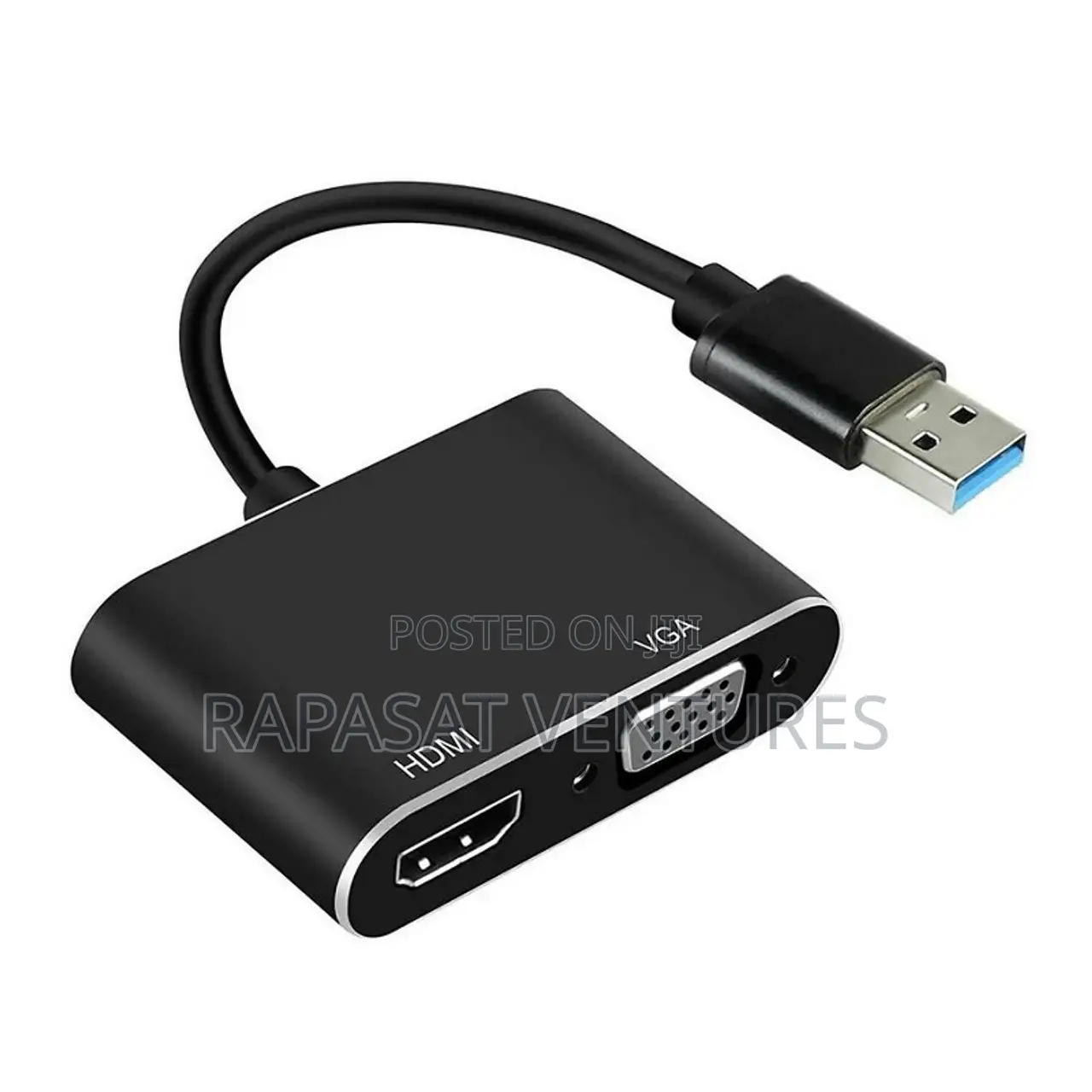 Usb 3.0 Male to Hdmi Female + Vga Female Converter