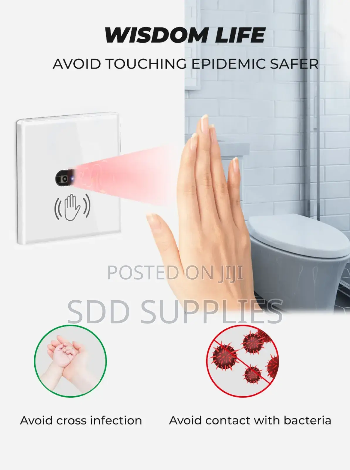 White Color Motion Wave Sensor Light Switch Available