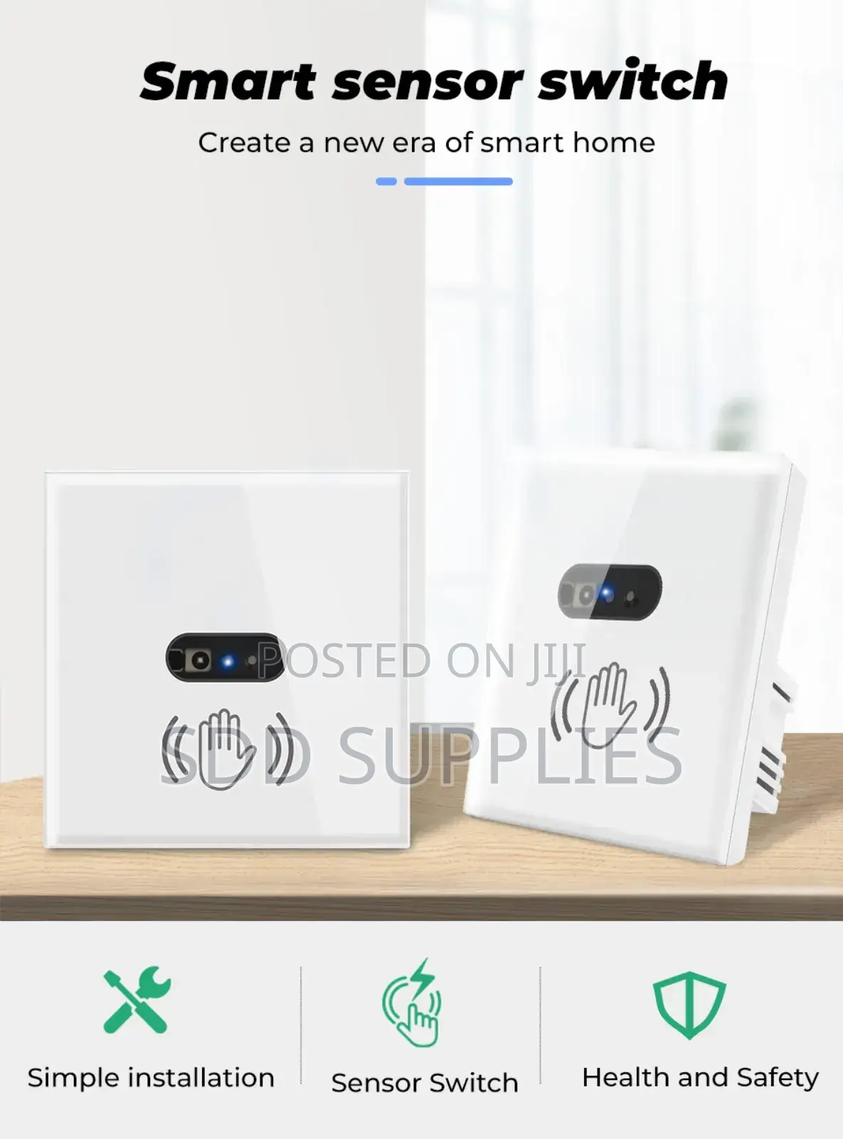 White Color Motion Wave Sensor Light Switch Available