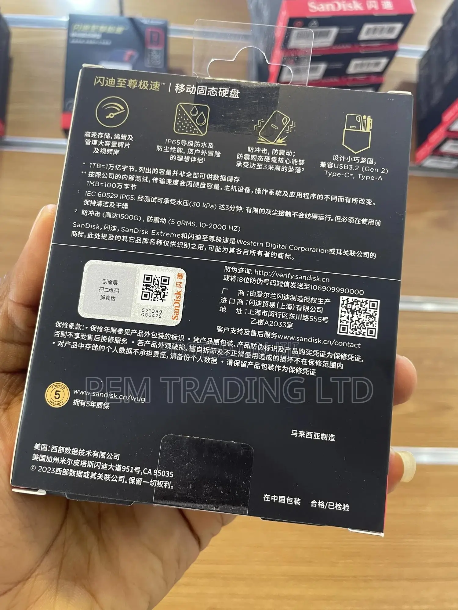 1tb Sandisk External SSD 1050mb/S