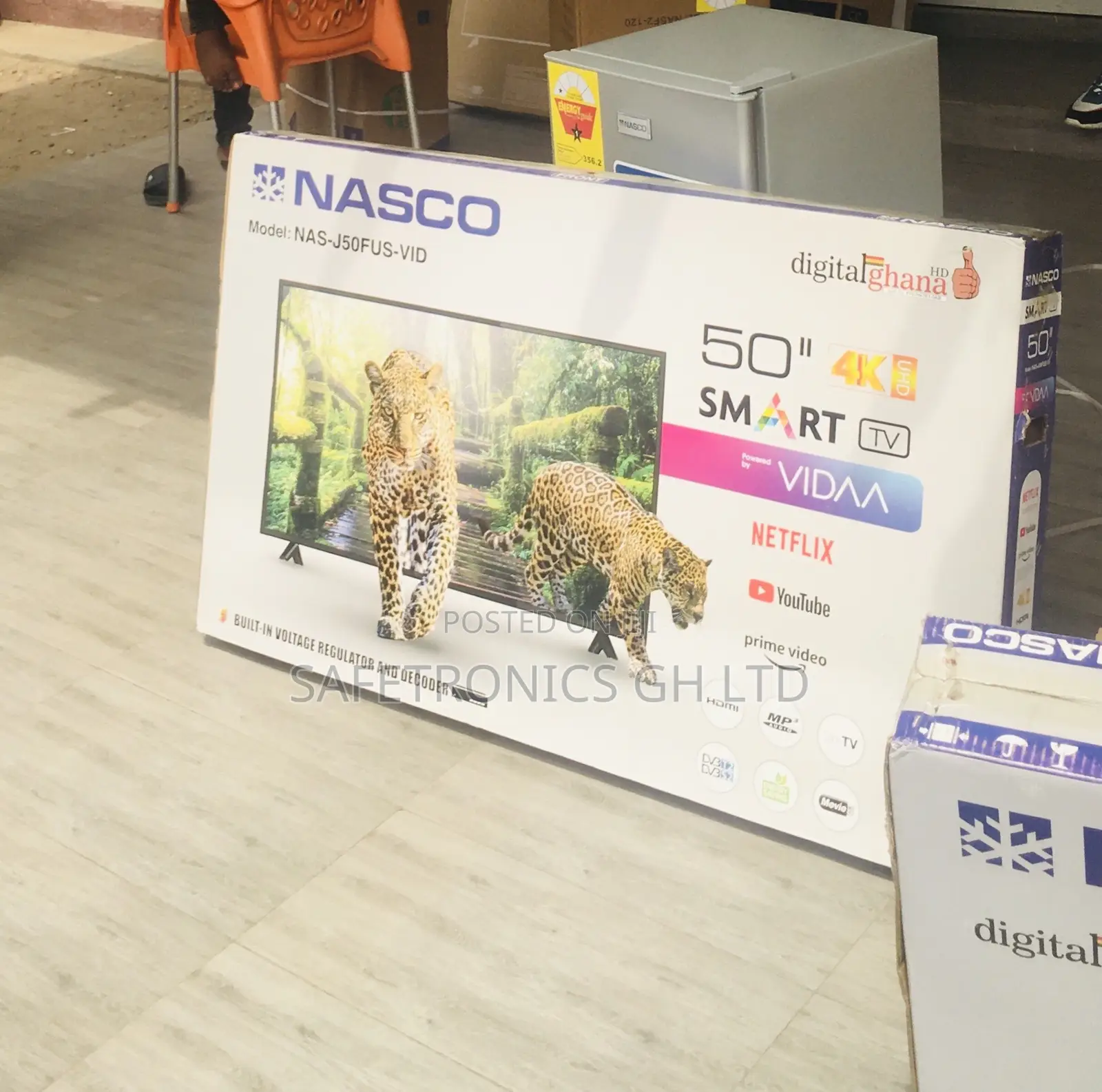 50 Inch Smart LED Nasco Sleek Black Tv