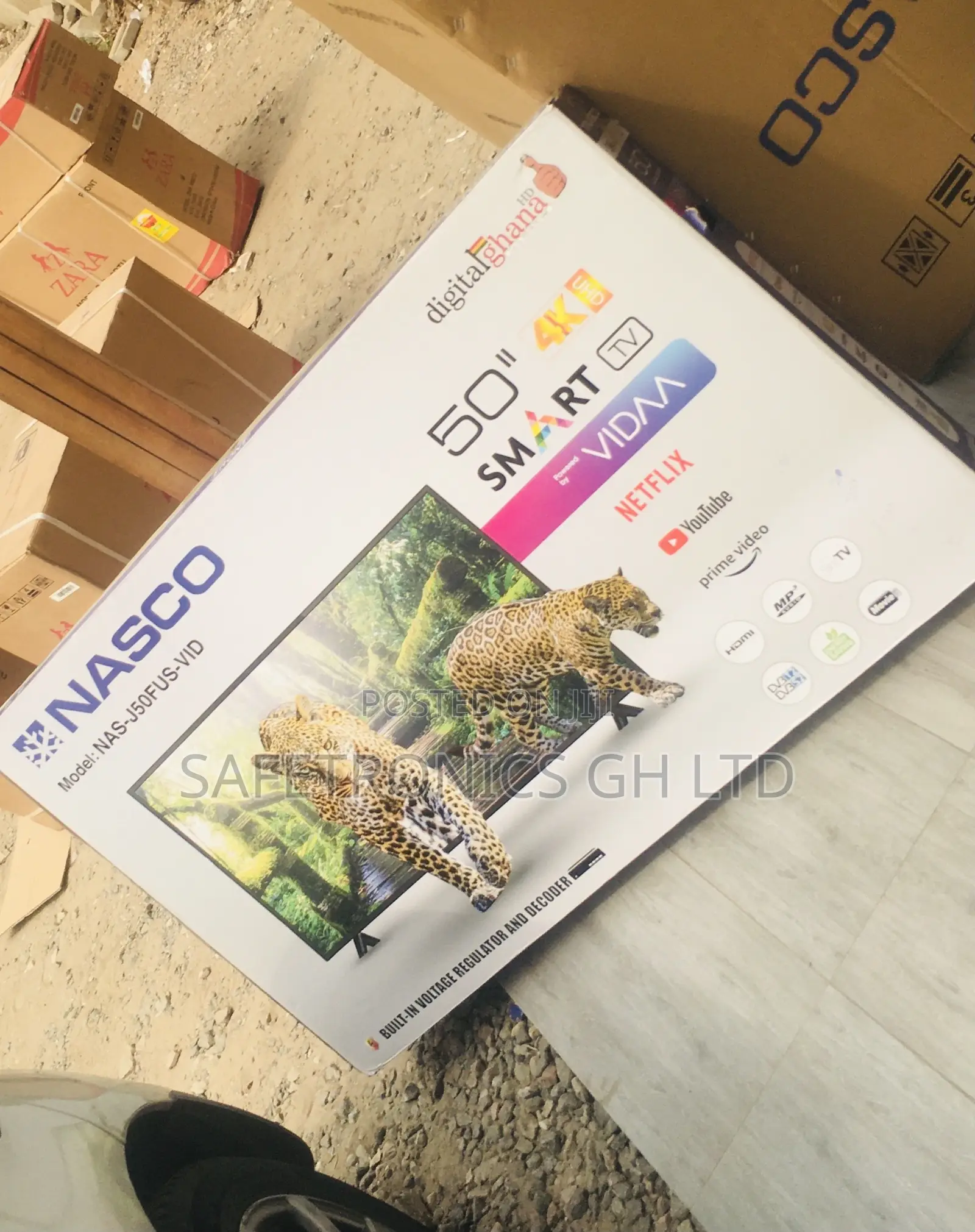 50 Inch Smart LED Nasco Sleek Black Tv