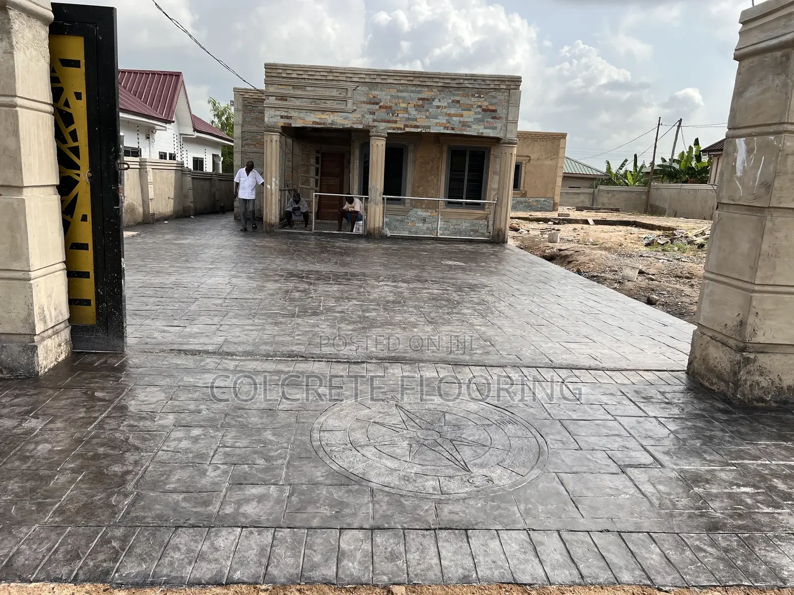 Stamped Concrete Floor Construction